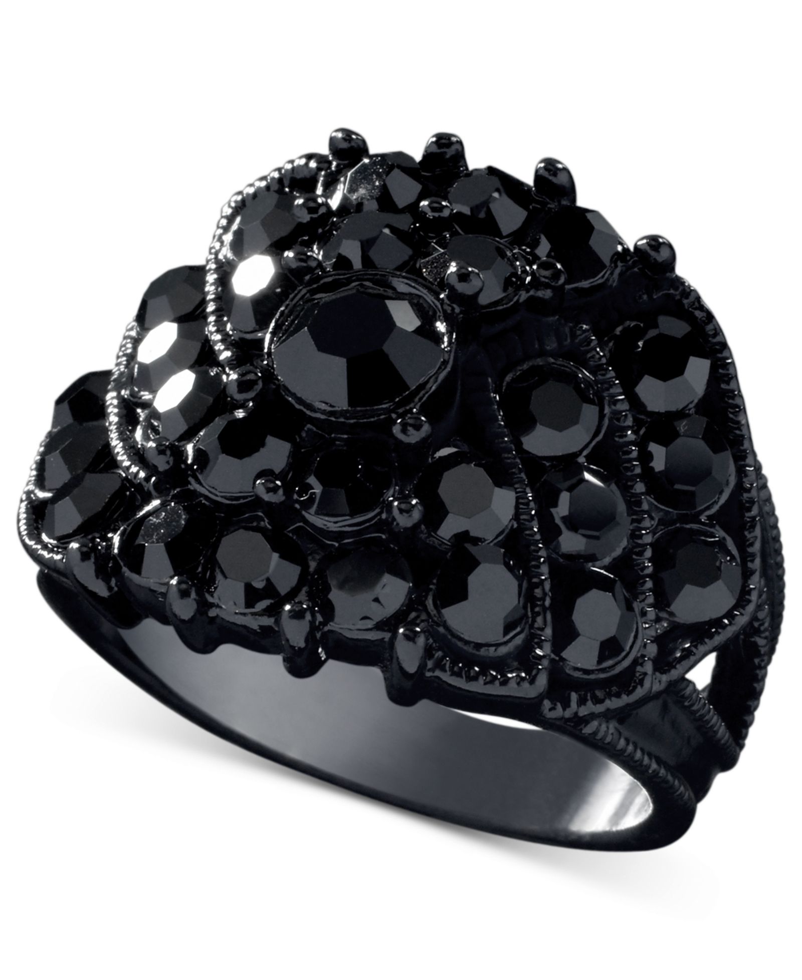 GUESS Jet Black Crystal Accent Ring