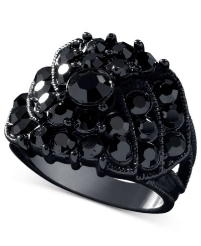 GUESS Кольцо с акцентом из черного кристалла Jet Black