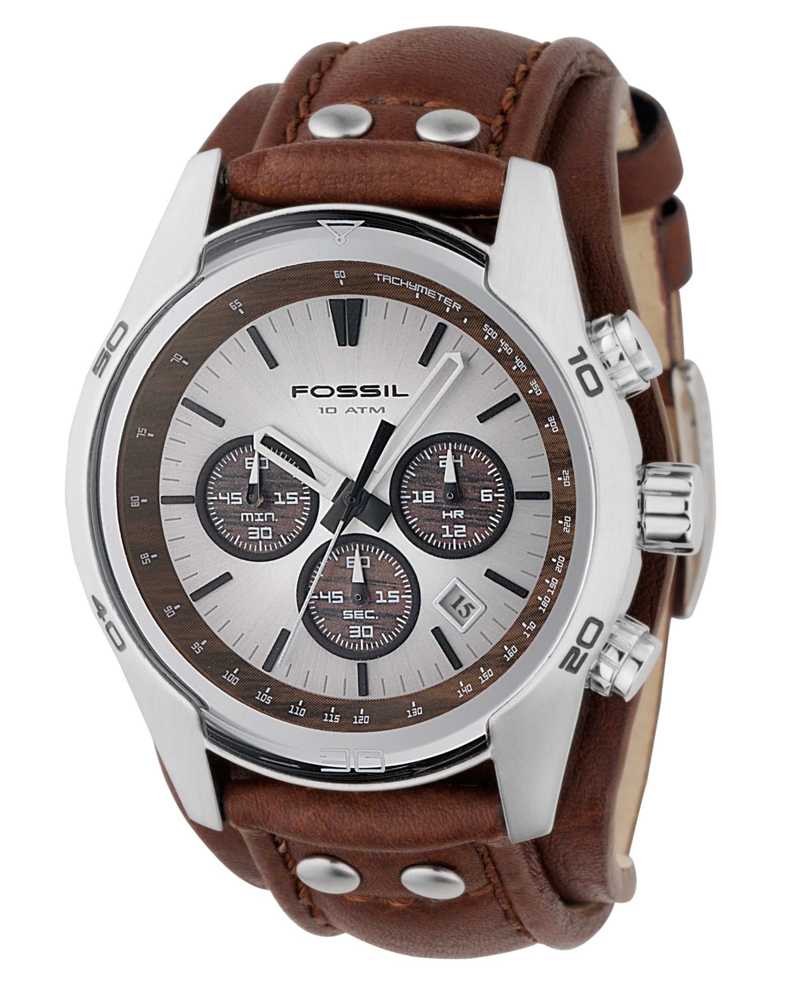Fossil Мужские часы Decker Brown Leather Strap CH2565