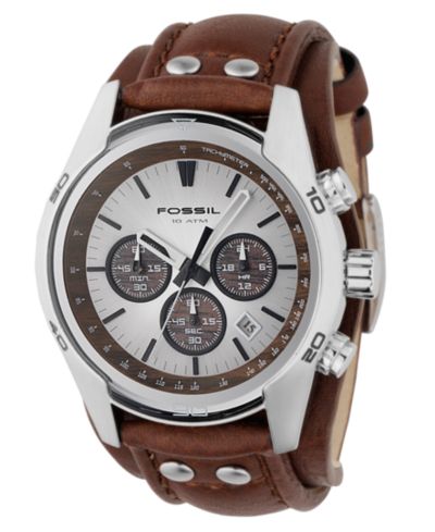 Fossil Мужские часы Decker Brown Leather Strap CH2565