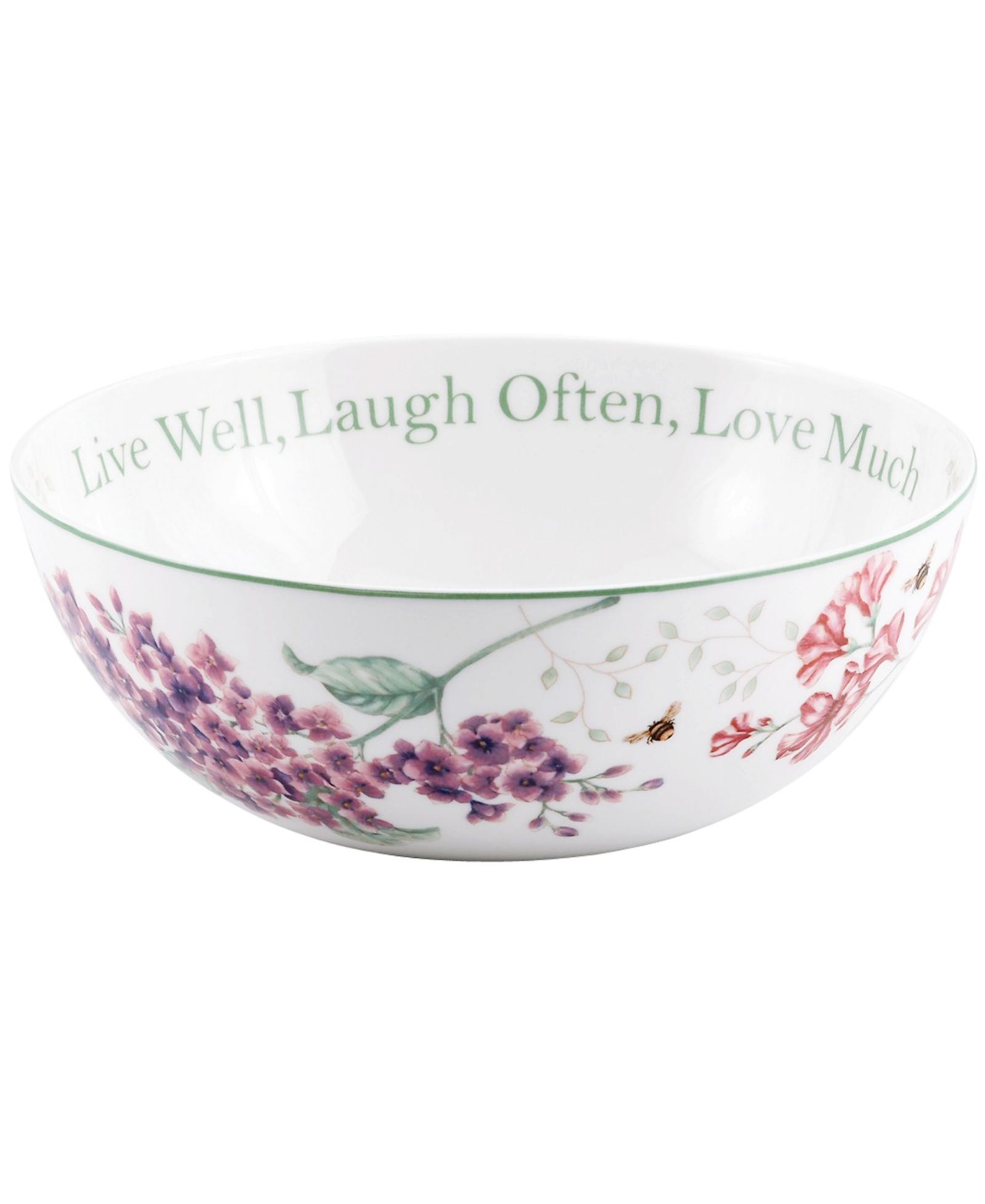 Lenox Butterfly Meadow Serving Bowl, Live Well Laugh Often