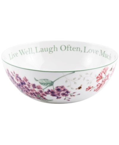 Lenox Butterfly Meadow Serving Bowl, Live Well Laugh Often
