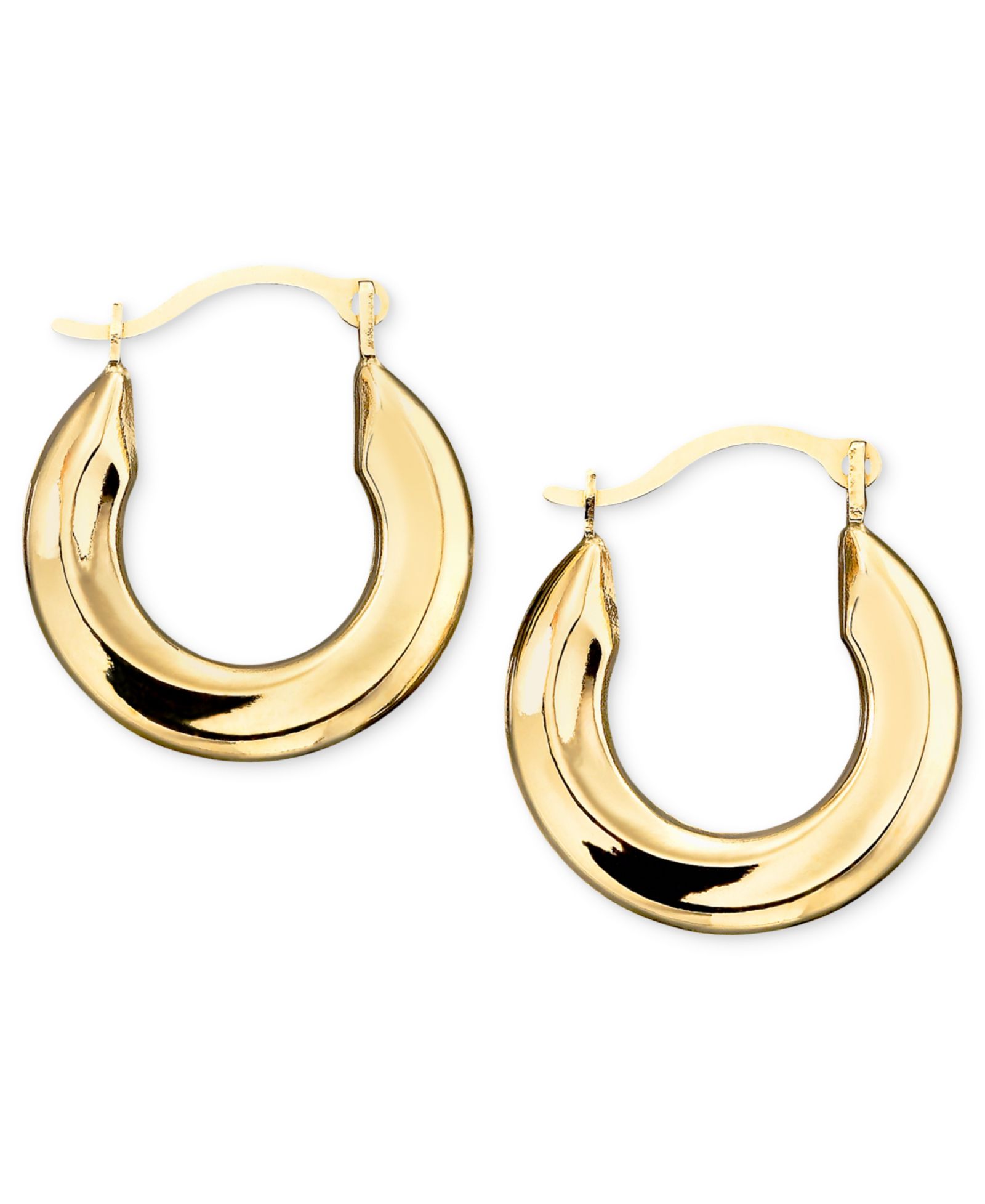 Macy's Маленькие полированные серьги-кольца 10k Gold and White Gold
