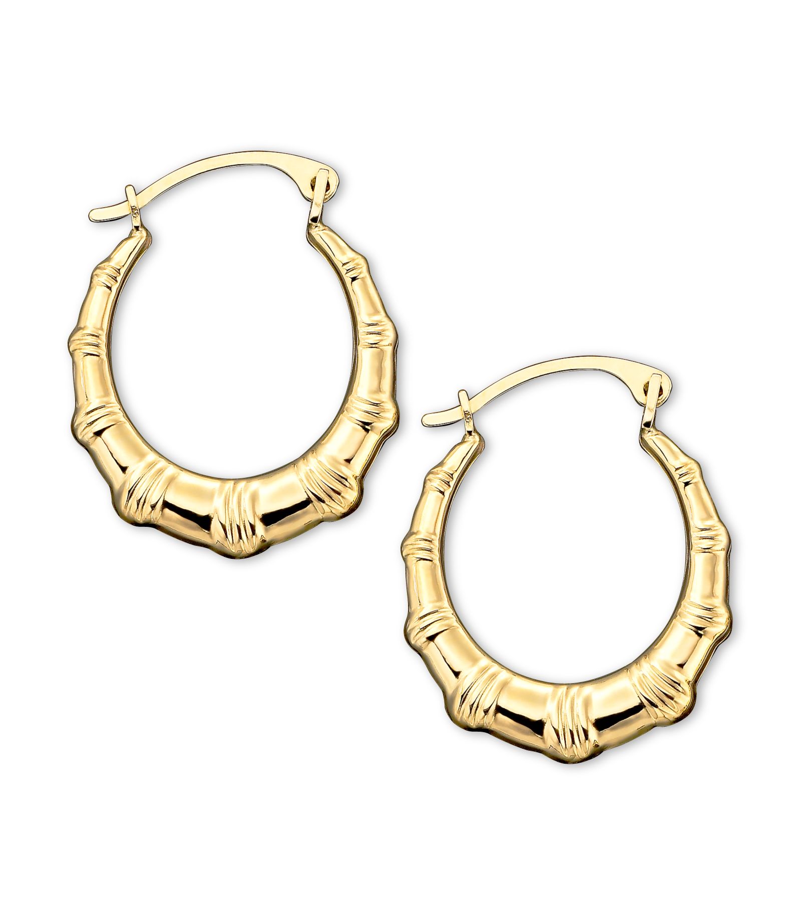 Серьги-кольца 10k Gold, Small Bamboo