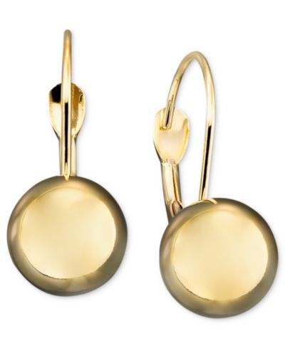 Серьги 10k Gold Ball Leverback