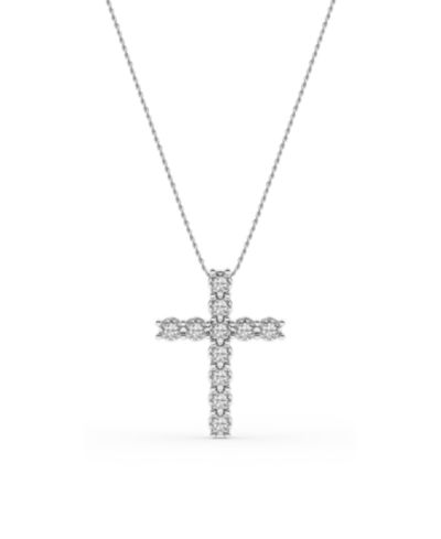 Подвеска кулон с бриллиантовой крестовиной (1/4 ct. t.w.) из стерлингового серебра