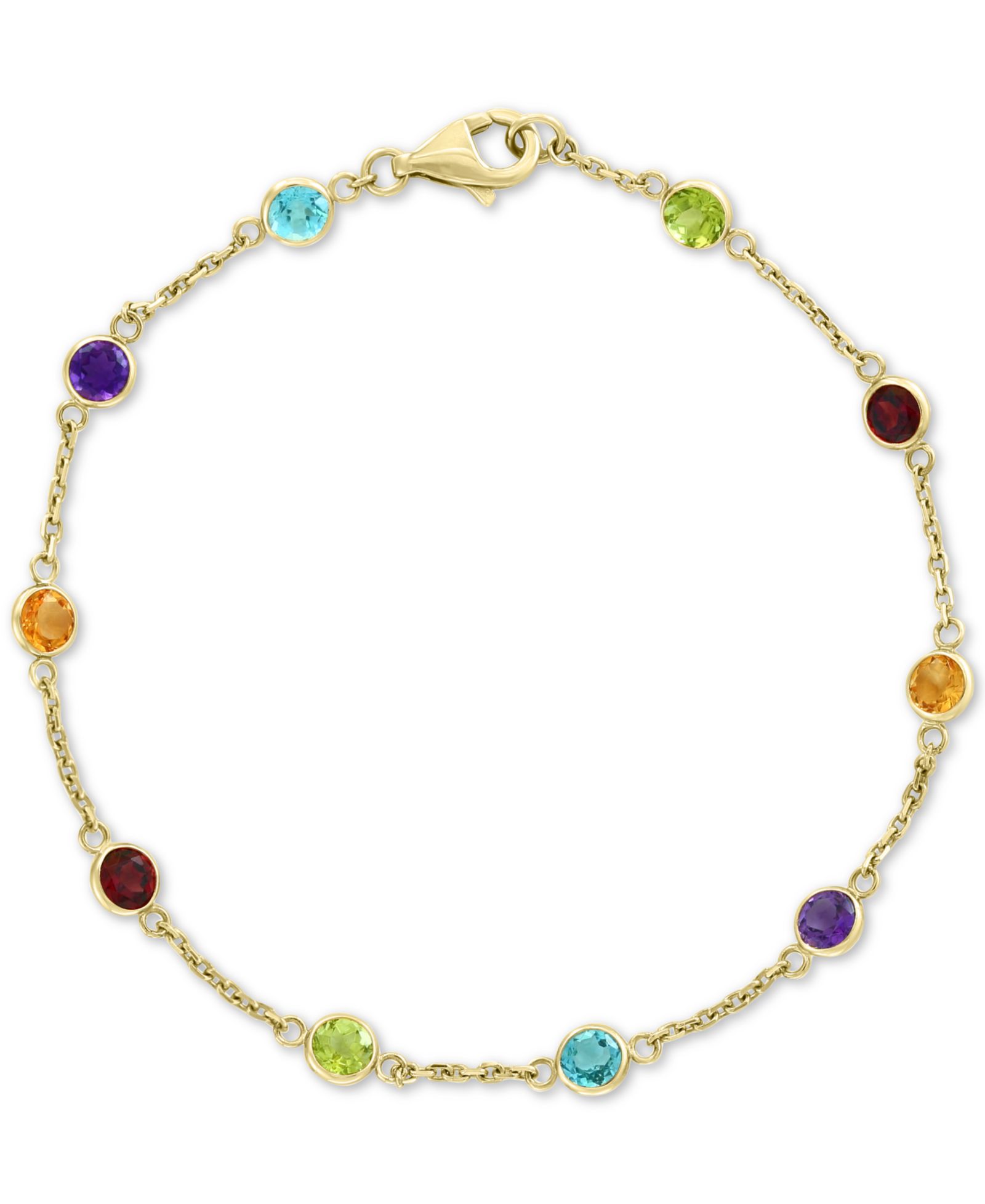 Браслет EFFY® Multi-Gemstone Link в 14k Gold