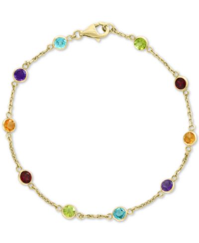 EFFY® Multi-Gemstone Link Bracelet (2-1/2 ct. t.w.) in 14k Gold. (Also available in 14k Rose Gold)
