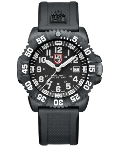 Мужские часы Luminox Swiss Navy Seal ColorMark, черный резиновый ремешок, 44mm