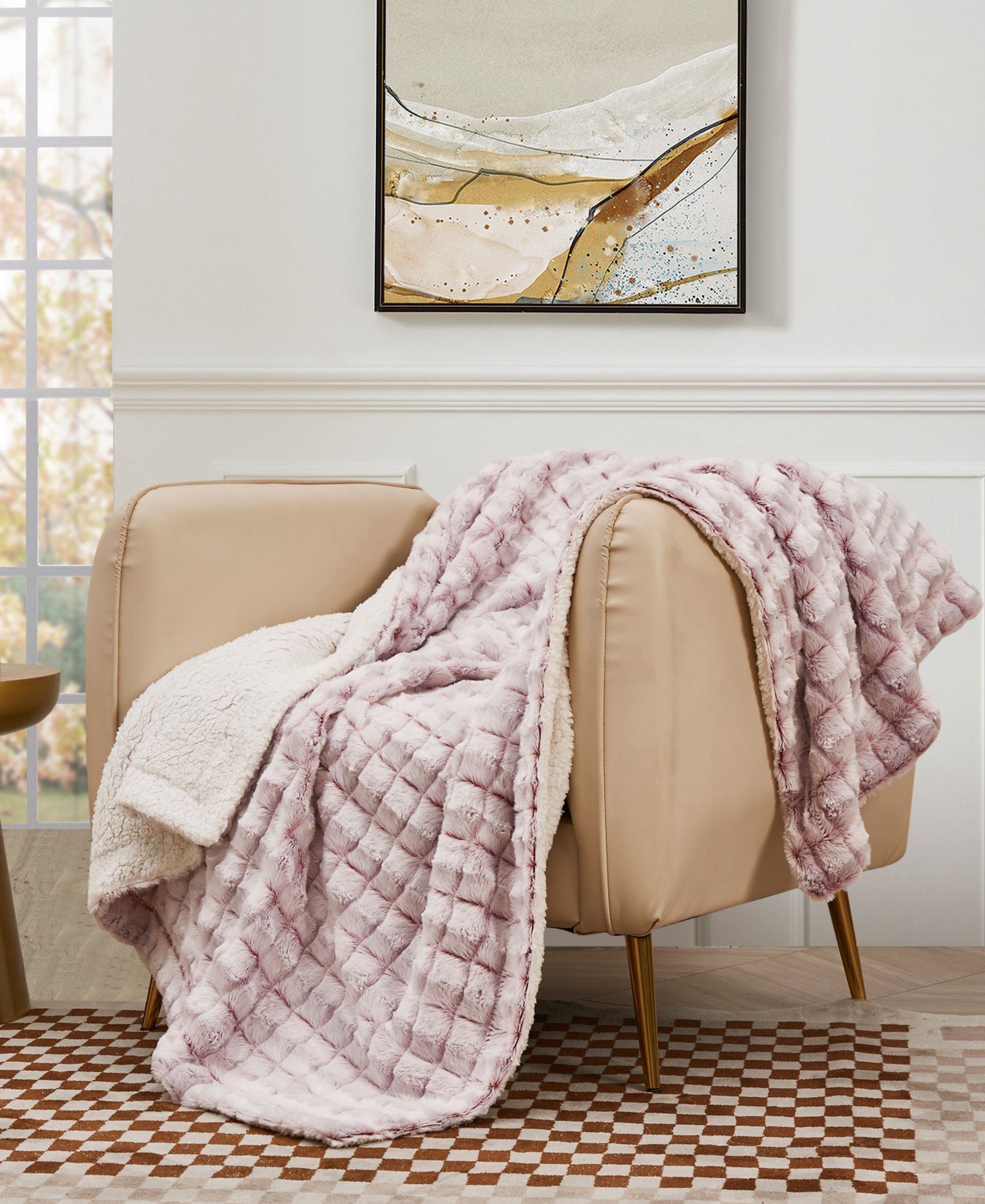 Плед Royal Luxe двусторонний Royal Luxe Reversible Micromink to Faux-Sherpa Tie-Dye, 50" x 60"