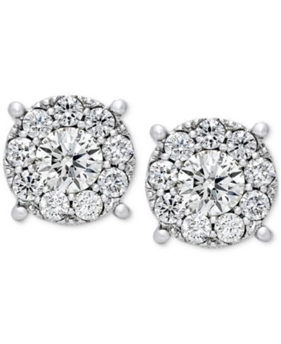 Diamond Cluster Stud Earrings (1/2 ct. t.w.) в 14k White Gold