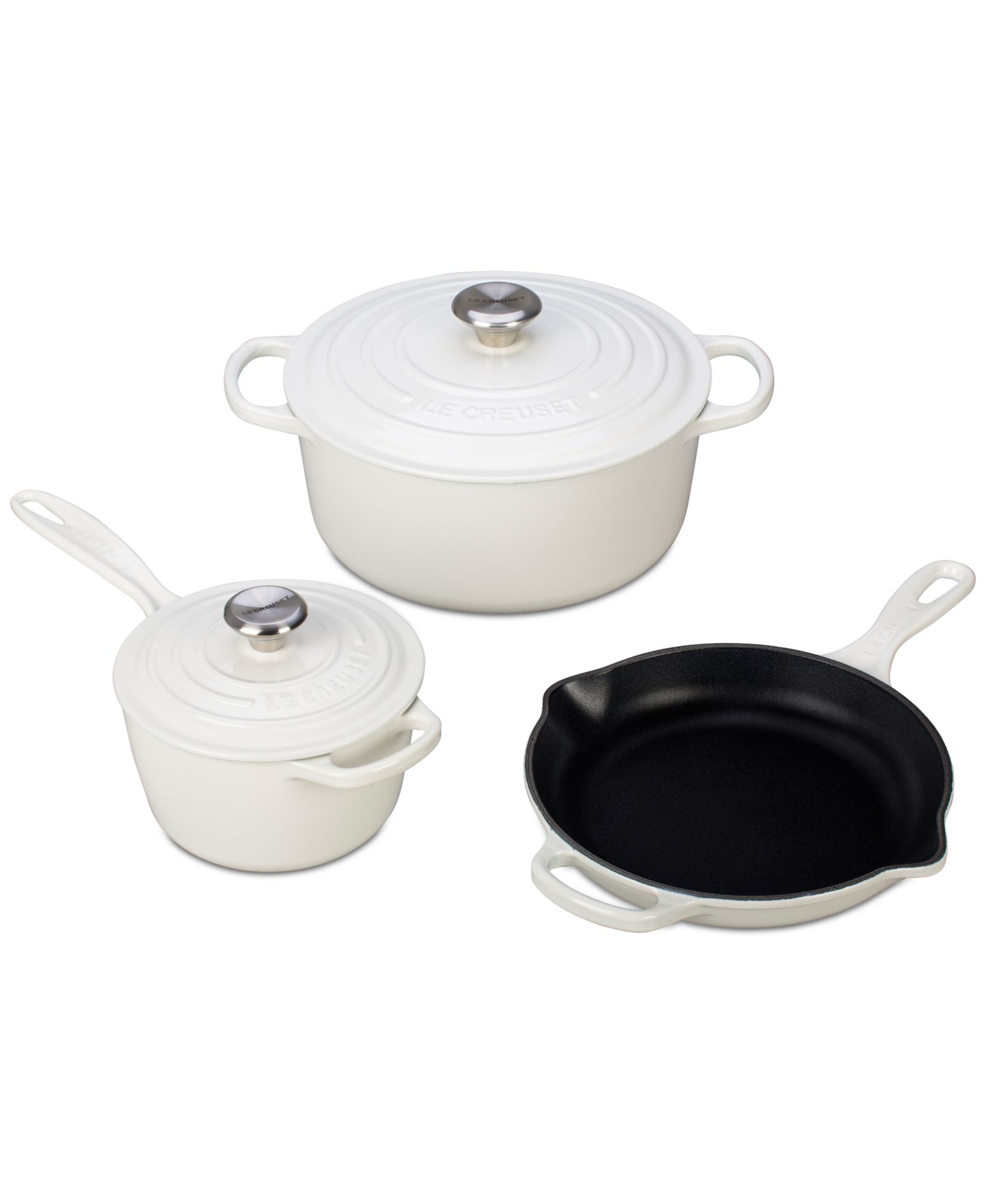 Le Creuset Five Piece Enameled Cast Iron Cookware Set