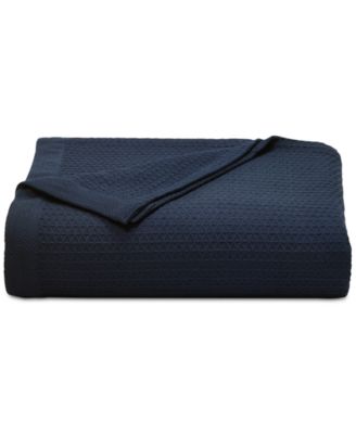 Nautica Baird Solid Cotton Dobby Reversible Blanket, Full/Queen