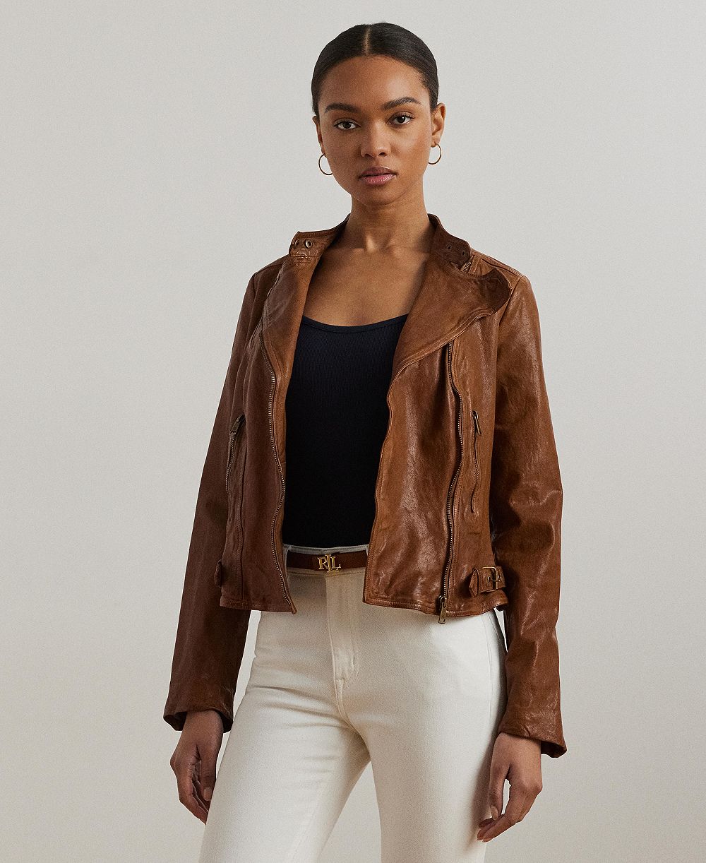 Lauren Ralph Lauren Tumbled-Leather Jacket