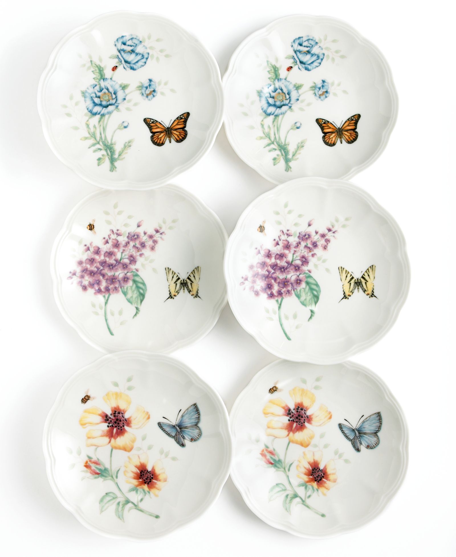 Десертные тарелки Lenox Butterfly Meadow, набор из 6 штук