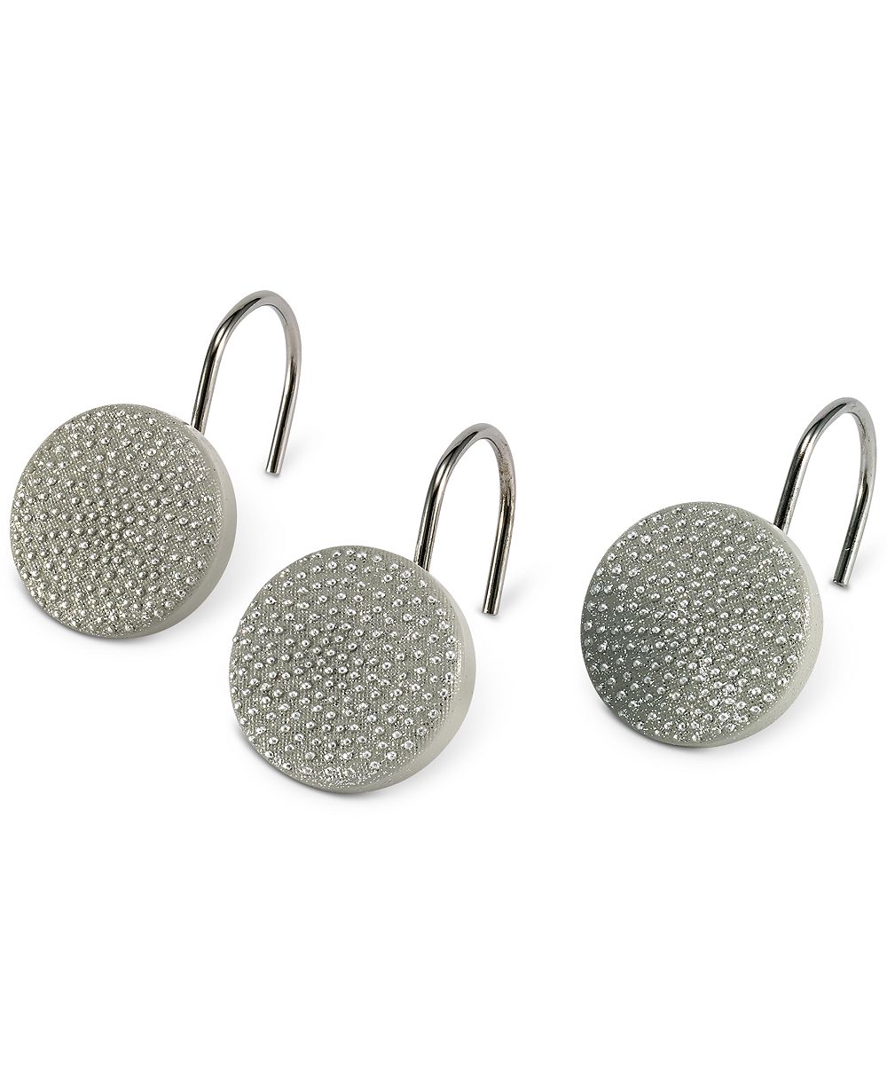 Крючки для занавески в душевую Avanti Dotted Circle Textured Resin, 12 шт.