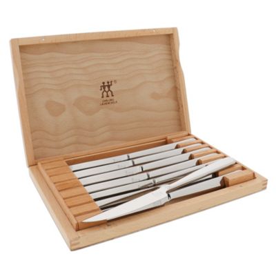 ZWILLING Contemporary, набор из 8 ножей для стейка из нержавеющей стали с деревянным футляром