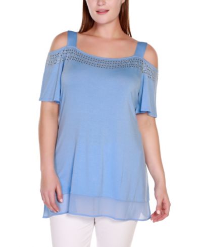 Belldini Plus Size топ с открытыми плечами