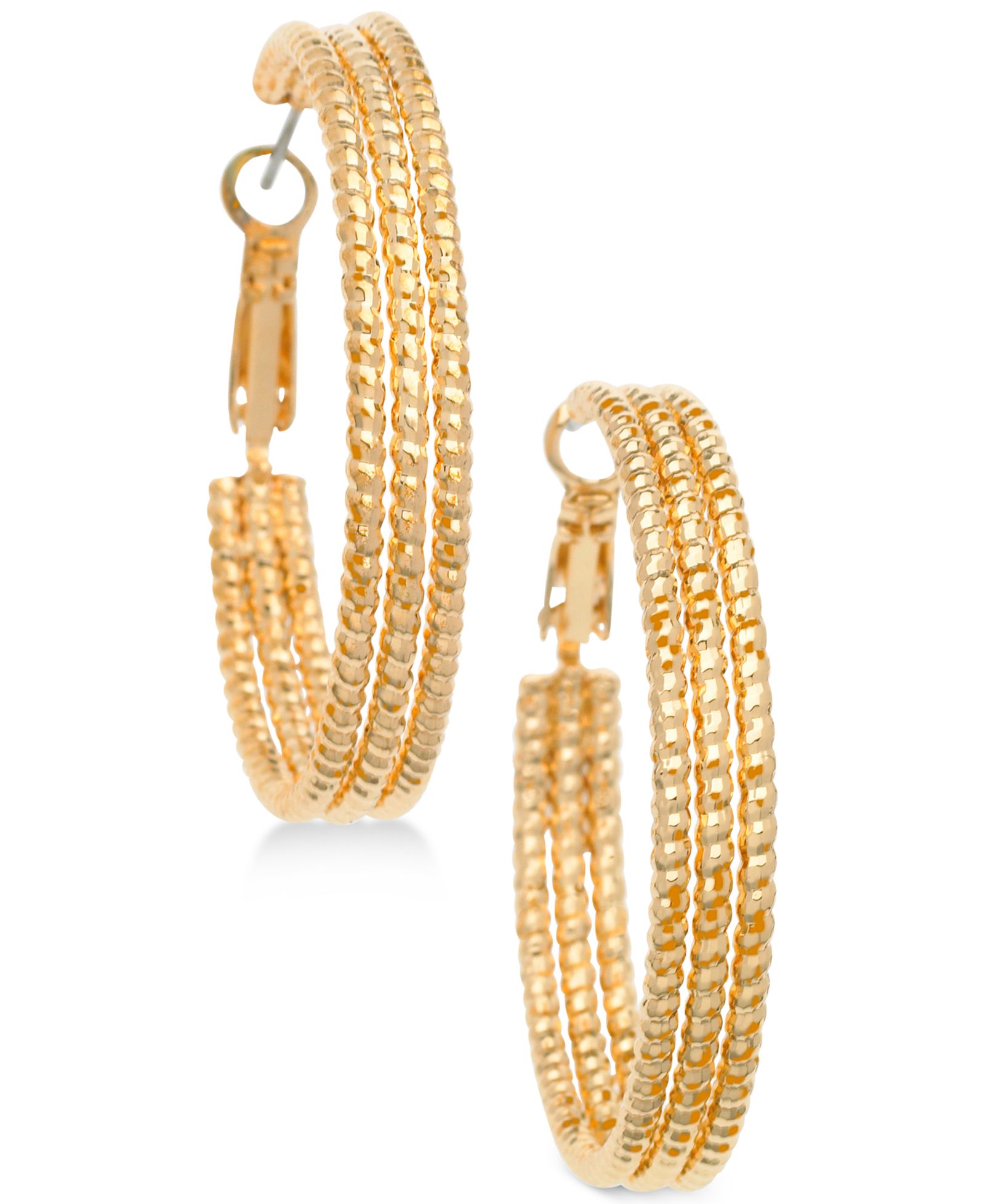 Серьги-кольца GUESS 1 1/2" Textured
