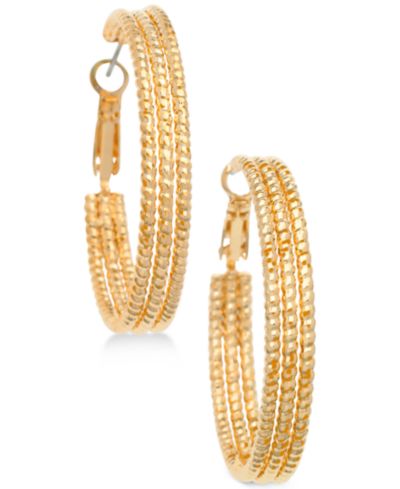 Серьги-кольца GUESS 1 1/2" Textured