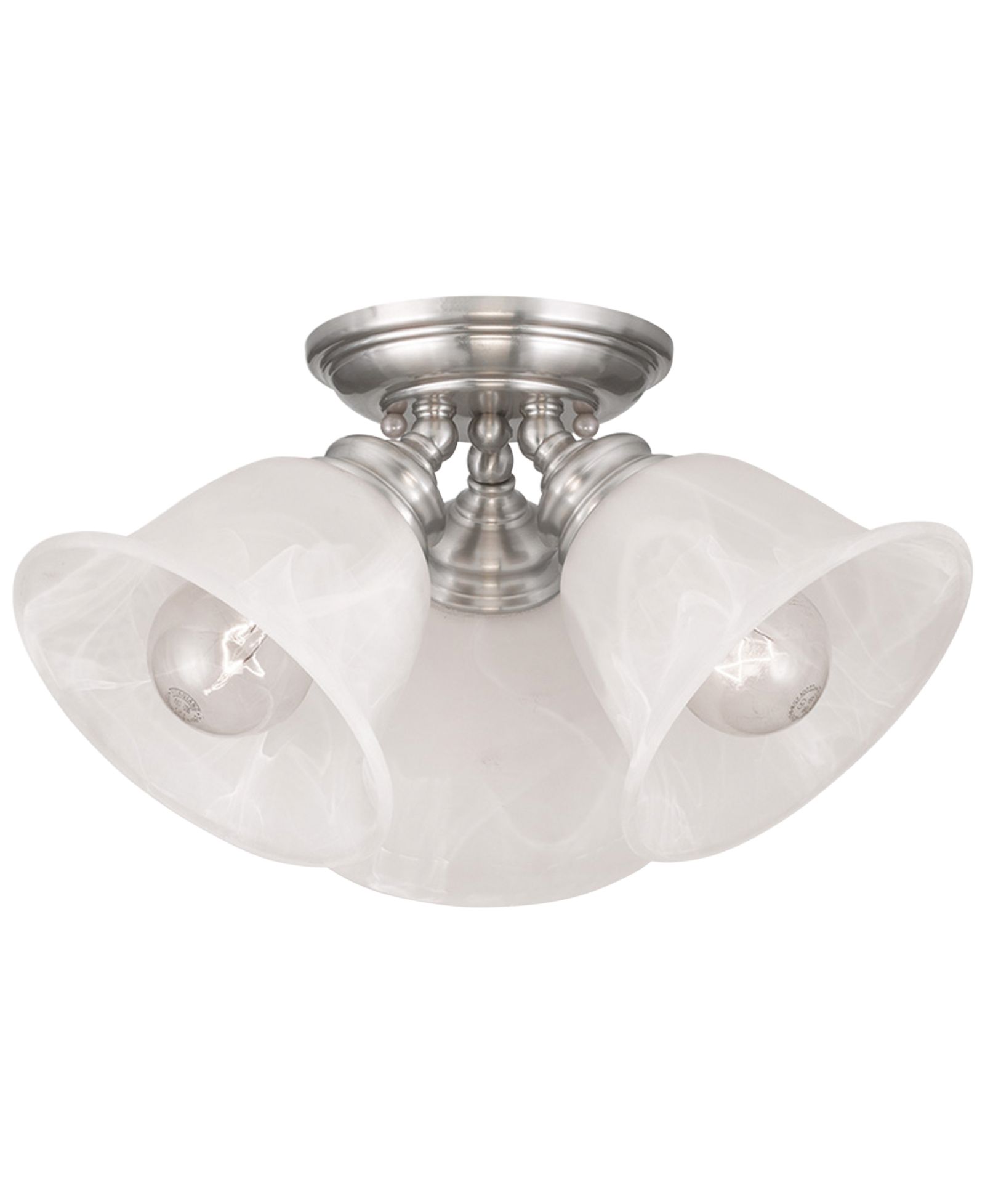 Livex Essex 3- Light Brushed Nickel Flush Mount