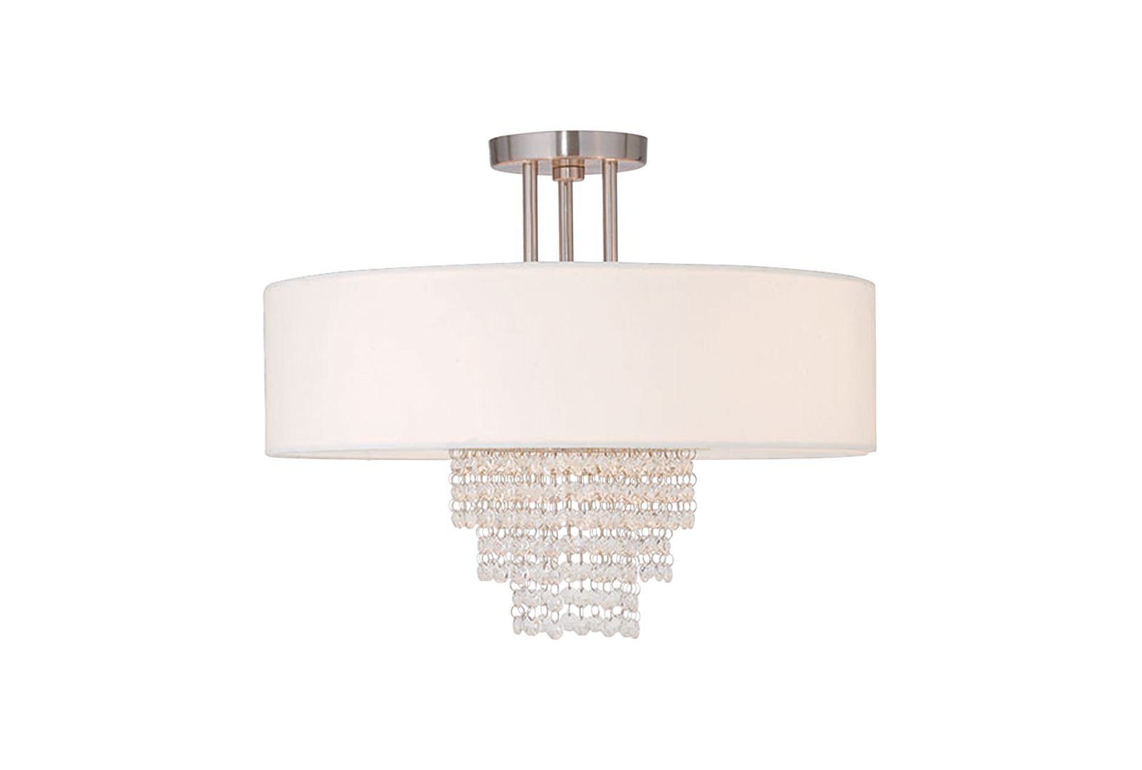 Livex Carlisle 18'' Brushed Nickel Semi Flush