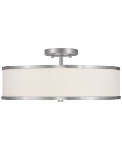 Livex Park Ridge Brushed Nickel 3-Light Ceiling Mount