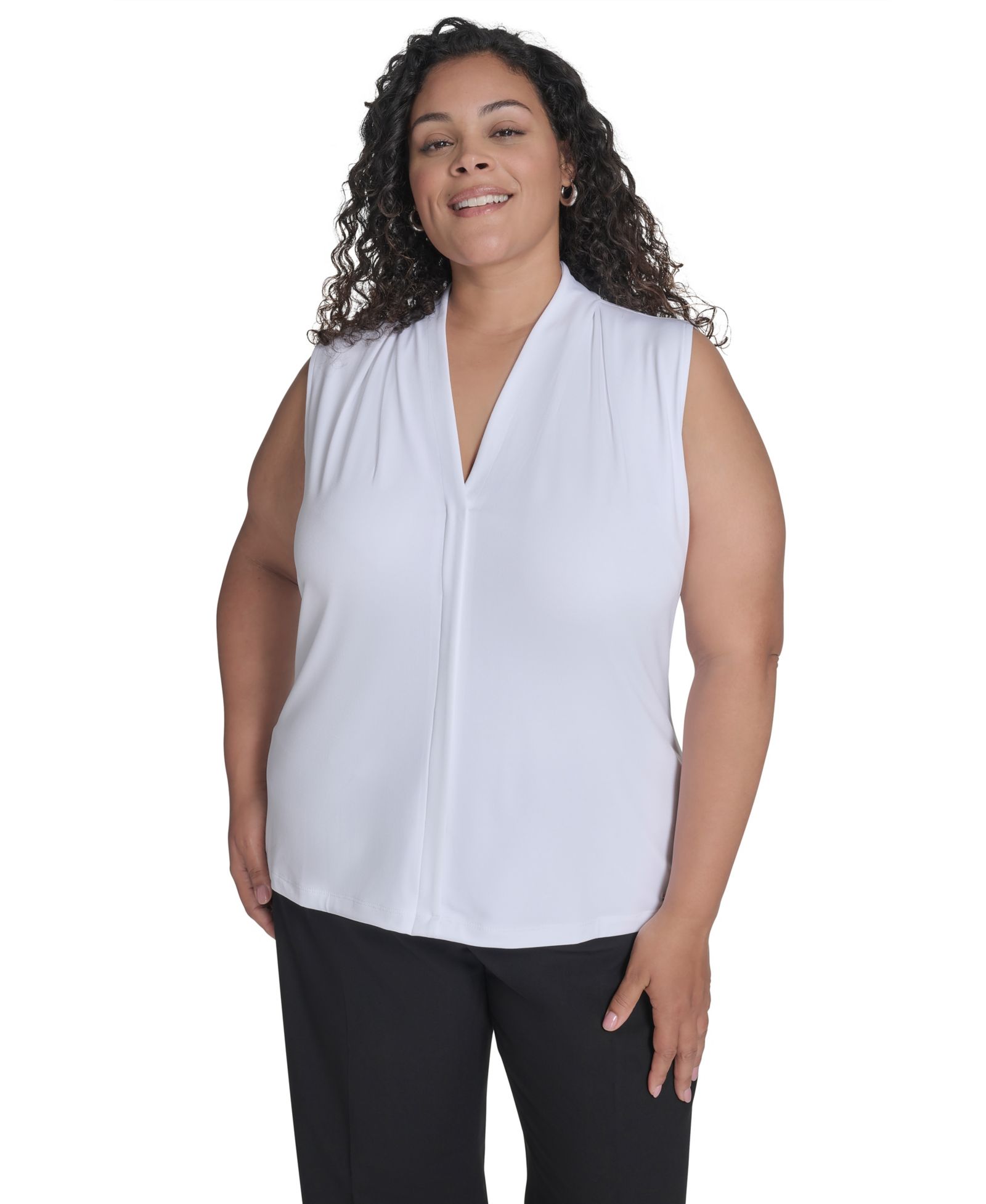Calvin Klein Plus Size V-Neck Top