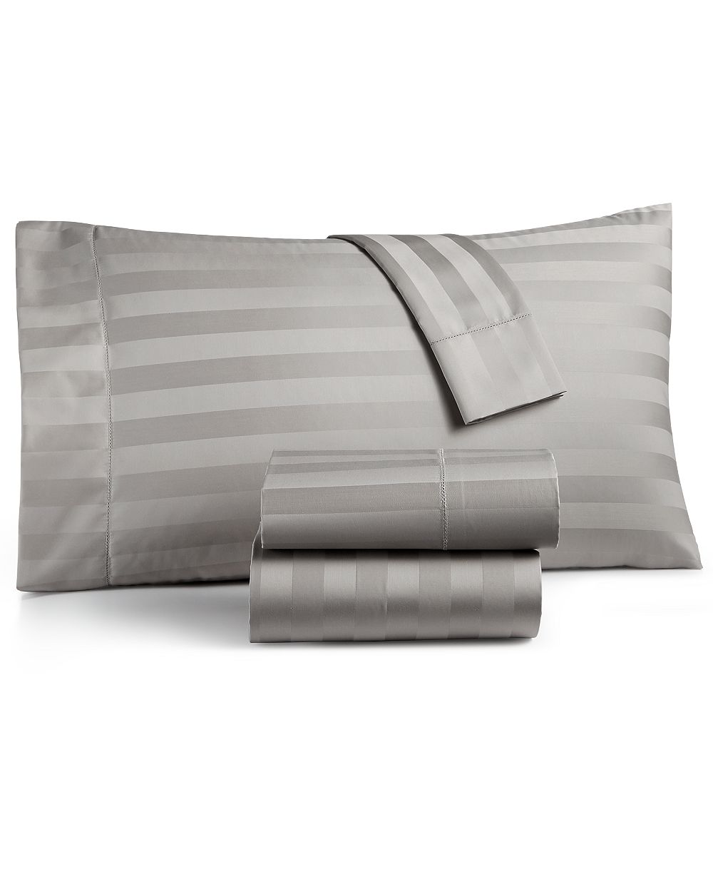 Charter Club Stripe 550 Thread Count 100% Cotton 4-Pc. Sheet Set, King, Exclusively at Macy’s