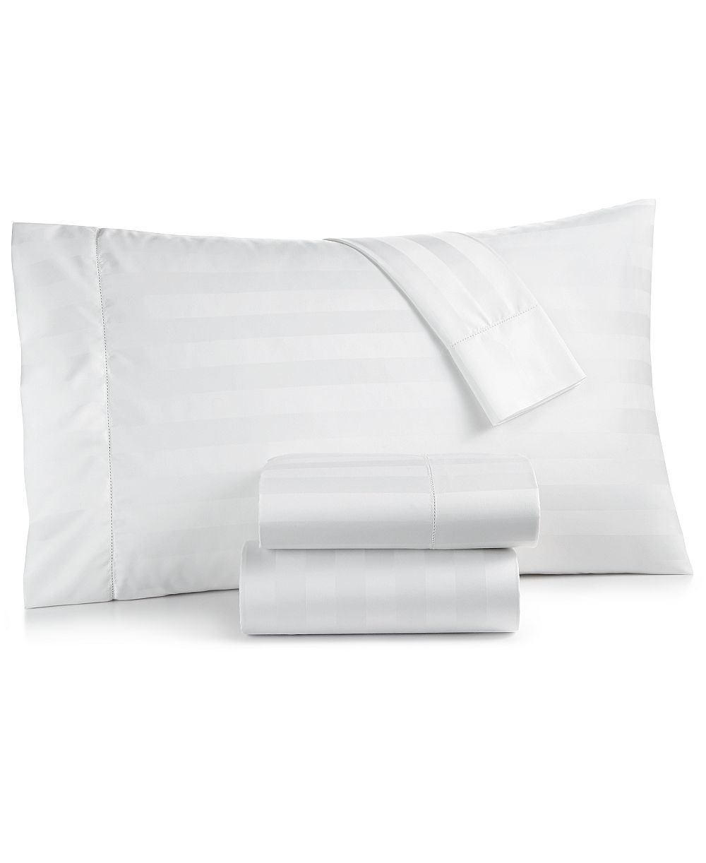 Charter Club Stripe Extra Deep Pocket 550 Thread Count 100% Cotton 4-Pc. Sheet Set, Queen, Exclusively at Macy’s