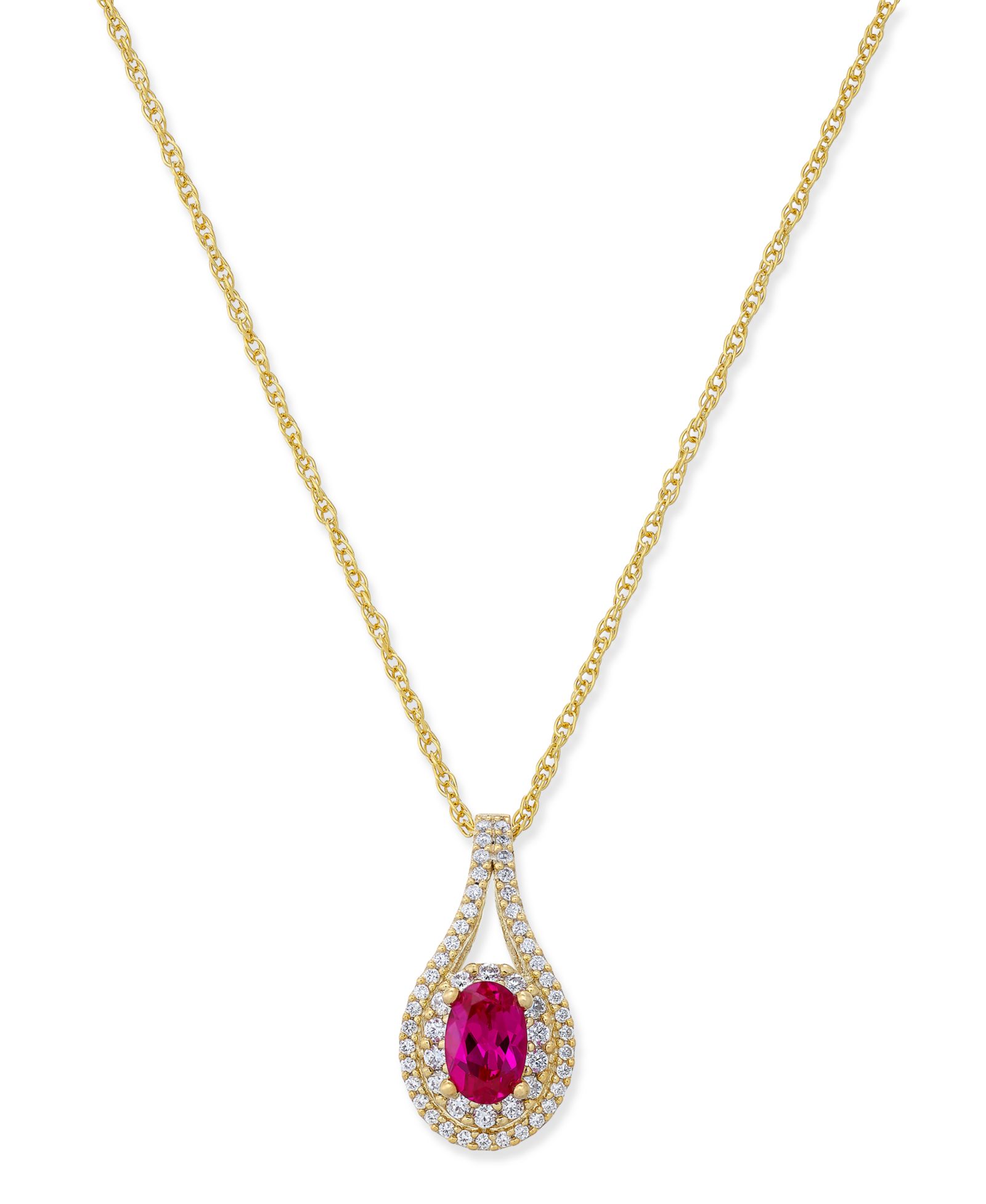 Ruby и Diamond подвеска в золоте 14k