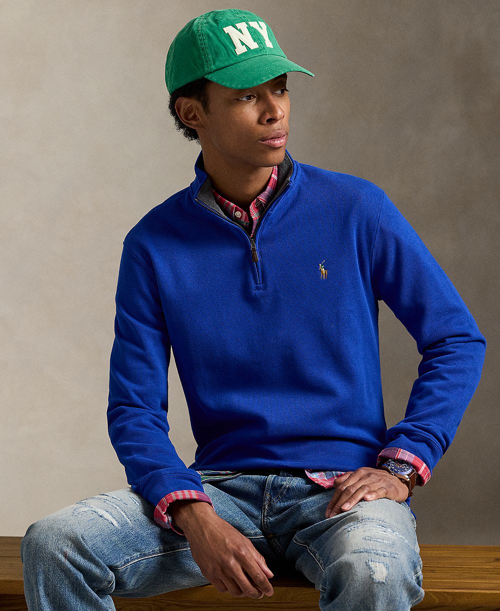 Polo Ralph Lauren Men's Estate-Rib Cotton Quarter-Zip Sweater