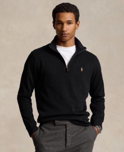 Polo Ralph Lauren Мужской хлопковый джемпер с воротником на молнии Estate-Rib
