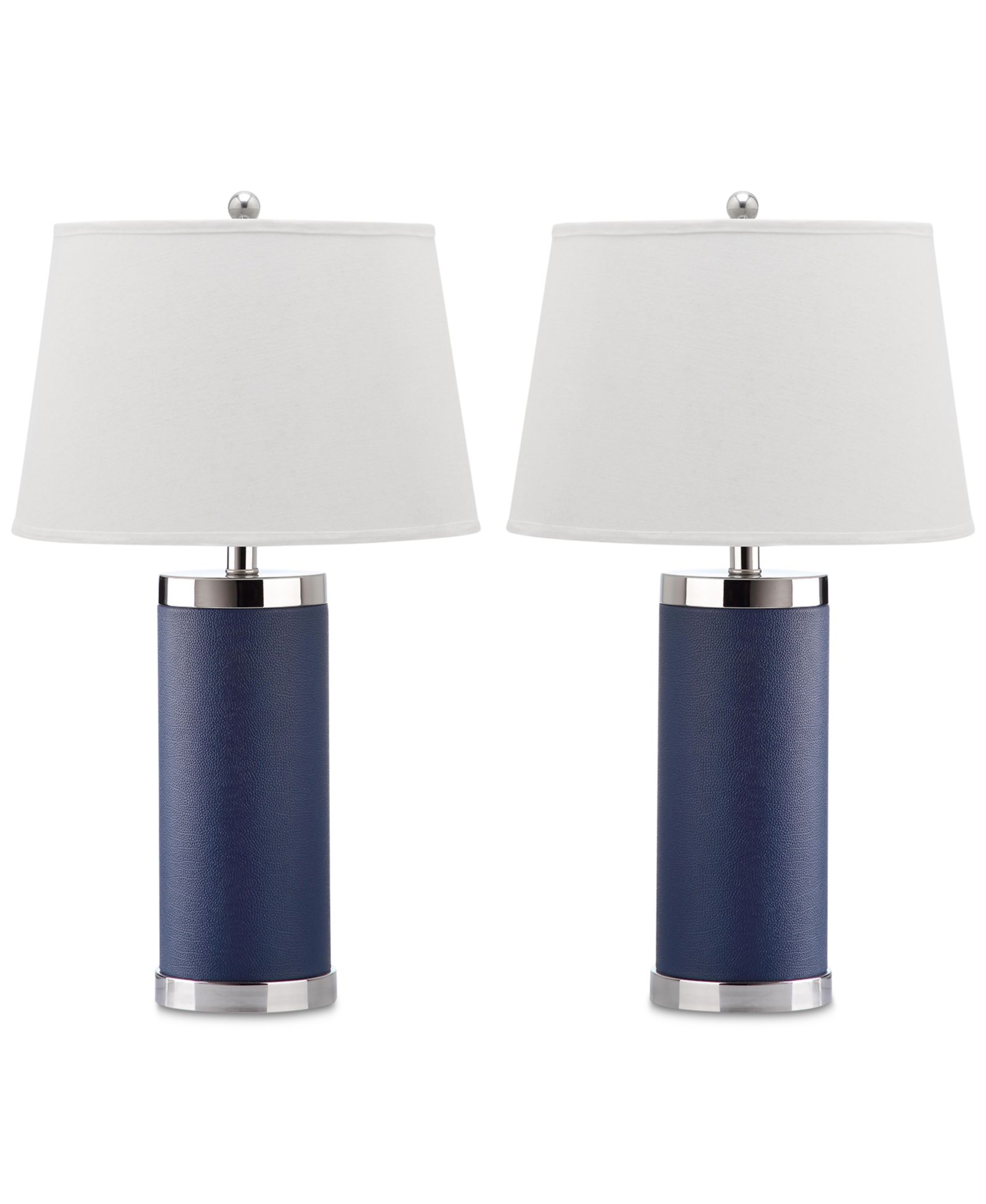 Safavieh Set of 2 Leather Column Table Lamps
