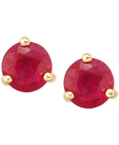 Серьги-гвоздики с рубином (1-1/5 ct. t.w.) в 14k золоте
