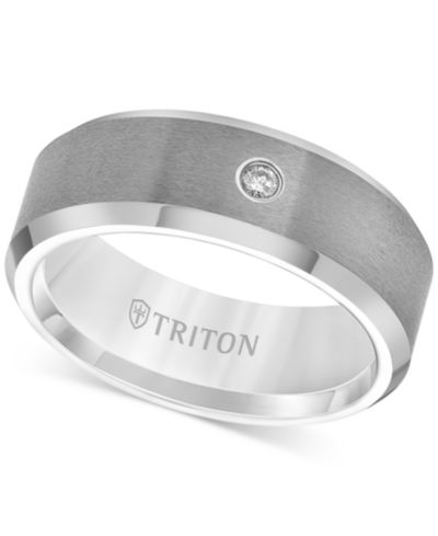 Мужское кольцо Triton из карбида вольфрама с акцентом из одного бриллианта