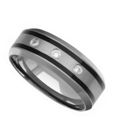 Кольцо Triton Tungsten, обручальное с бриллиантом (1/10 ct. t.w.)