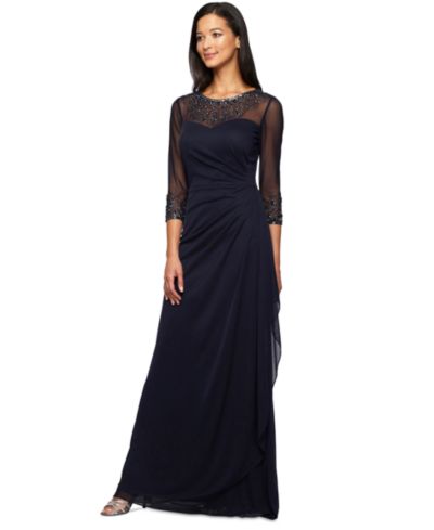 Вечернее платье Alex Evenings Petite Draped Sweetheart Embellished Gown