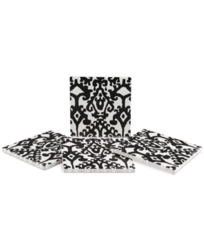 Thirstystone Samara Black Ikat 4-Pc. Coaster Set