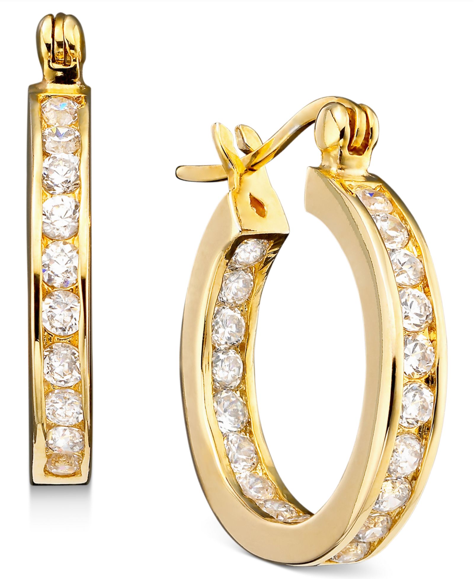 Серьги-кольца Giani Bernini с кубическим цирконием, стерлинговое серебро, 0.75"
