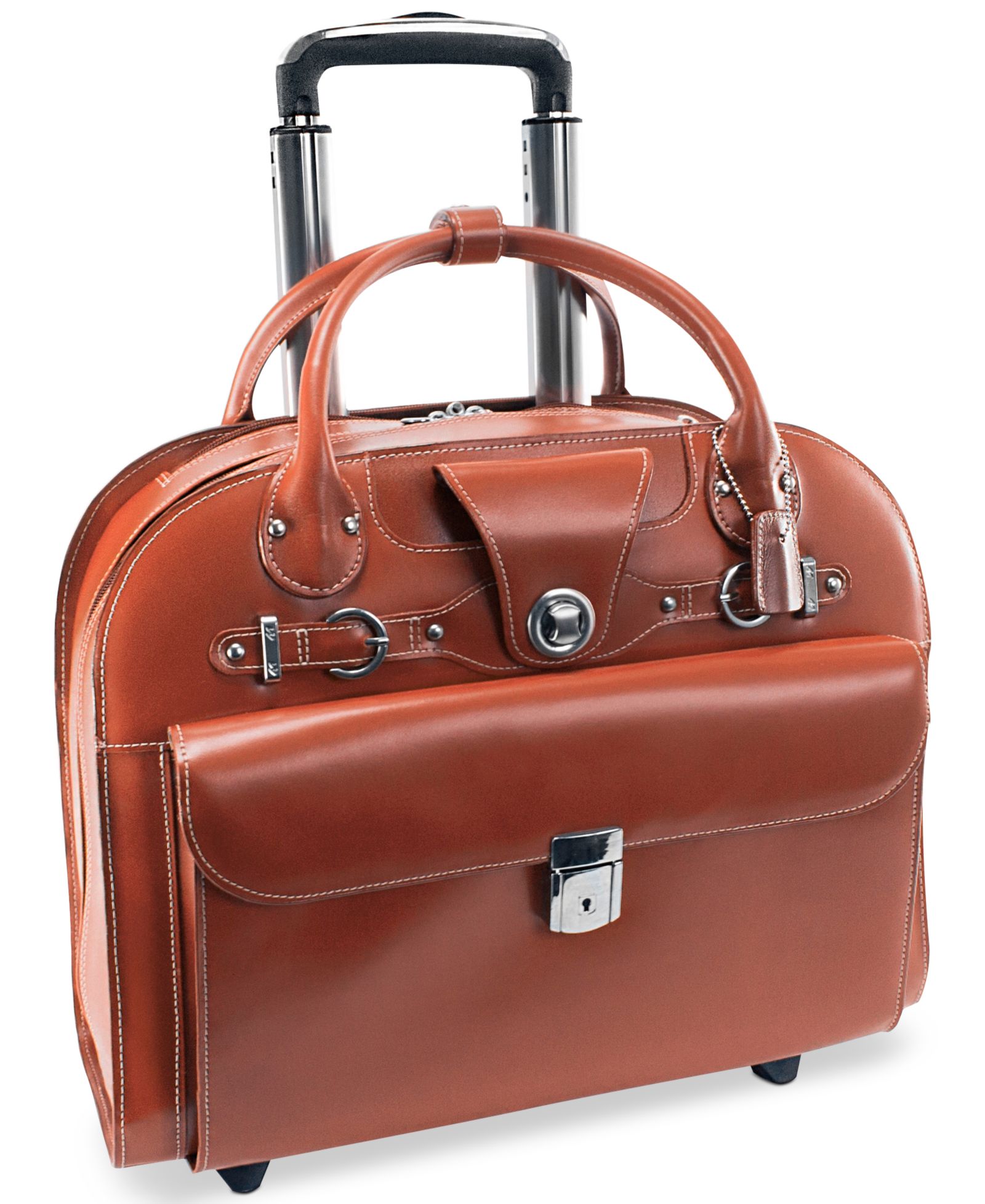 McKlein Edgebrook Leather Wheeled Laptop Briefcase