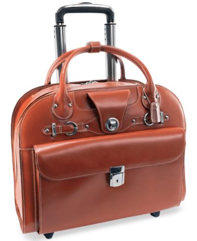Кожаный портфель-чемодан McKlein Edgebrook с колесами