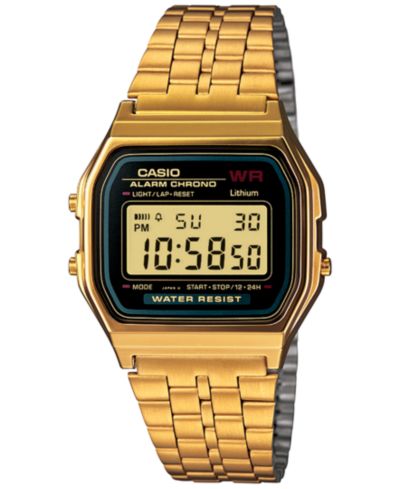 Мужские цифровые часы Casio Vintage Gold-Tone из нержавеющей стали 39x39mm A159WGEA-1MV