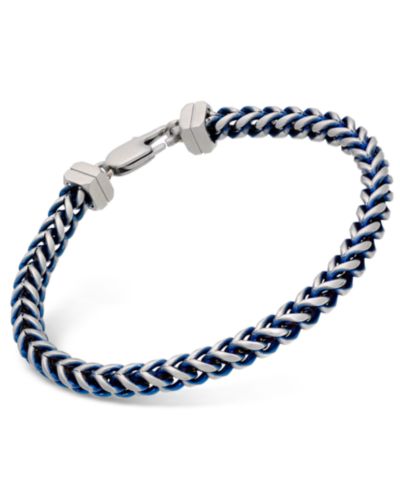 Мужской браслет Esquire Jewelry Link Chain из нержавеющей стали с синим ионным напылением