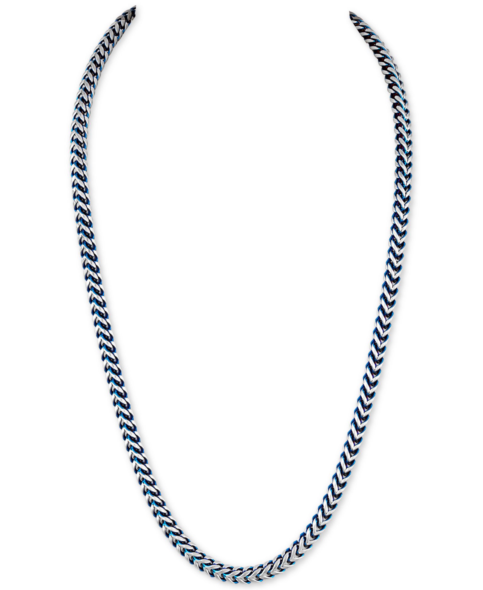 Esquire Men's Jewelry мужская цепочка Fox из нержавеющей стали с синим ионным напылением