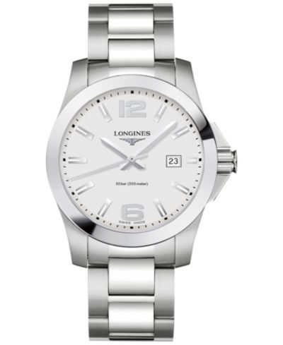 Longines Men's Swiss Conquest Stainless Steel Bracelet Watch 41mm