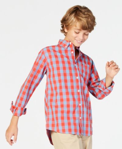 Рубашка Tommy Hilfiger Big Boys Kirk Box-Plaid Button-Down