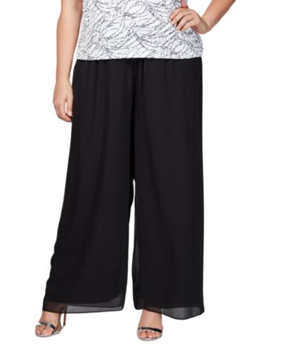 Женские брюки Alex Evenings Plus Size широкие из шифона