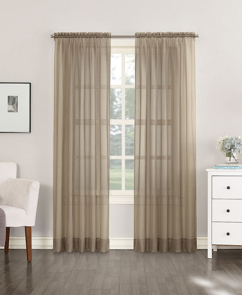 Тюлевая занавеска Sheer Voile Rod Pocket Curtain Panel