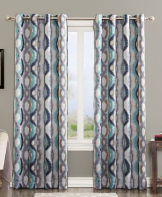 Corbin Watercolor Ogee Room Darkening Grommet Curtain Panel